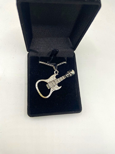 Silver tone guitar charm - silver,
